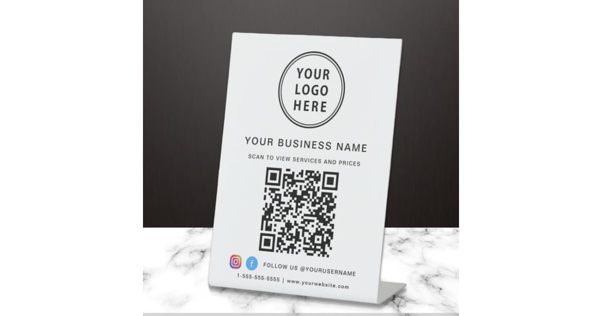QR Social Media Stand